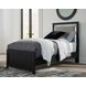 Raechalla Black Twin Upholstered Panel Bed with LED