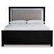 Raechalla Black Queen Upholstered Panel Bed with LED