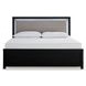 Raechalla Black King Upholstered Panel Bed with LED