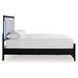 Raechalla Black King Upholstered Panel Bed with LED