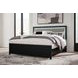 Raechalla Black King Upholstered Panel Bed with LED