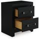 Raechalla Matte Black 2 Drawer Nightstand