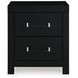 Raechalla Matte Black 2 Drawer Nightstand
