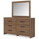 Ryderton Auburn 6 Drawer Dresser and Rectangular Mirror