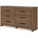 Ryderton Auburn 6 Drawer Dresser and Rectangular Mirror