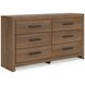 Ryderton Auburn 6 Drawer Dresser and Rectangular Mirror
