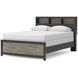 Ryderton Matte Black and Warm Gray Queen Bookcase Storage Panel Bed with LED