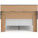 Ryderton Matte Black and Warm Gray Queen Bookcase Storage Panel Bed with LED