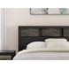 Ryderton Warm Gray and Matte Black Queen Bookcase Headboard with LED