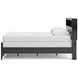 Ryderton Matte Black and Warm Gray Queen Bookcase Storage Panel Bed with LED