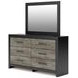 Ryderton Black and Gray 6 Drawer Dresser with Rectangular Mirror