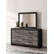 Ryderton Black and Gray 6 Drawer Dresser with Rectangular Mirror
