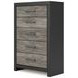 Ryderton Warm Gray and Matte Black 5 Drawer Chest