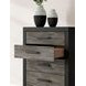 Ryderton Warm Gray and Matte Black 5 Drawer Chest
