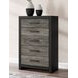 Ryderton Warm Gray and Matte Black 5 Drawer Chest