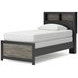 Ryderton Black and Gray Twin Panel Bookcase Bed