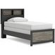Ryderton Black and Gray Twin Panel Bookcase Bed