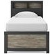 Ryderton Black and Gray Twin Panel Bookcase Bed