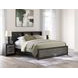 Ryderton Warm Gray and Matte Black King Bookcase Headboard
