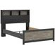 Ryderton Black and Gray Full Panel Bookcase Bed