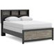Ryderton Black and Gray Full Panel Bookcase Bed