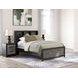 Ryderton Warm Gray and Matte Black Full Bookcase Headboard
