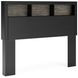 Ryderton Black and Gray Full Panel Bookcase Bed