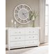 Marzoni White 6 Drawer Dresser and Rectangular Mirror