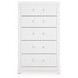 Marzoni Matte White 5 Drawer Chest
