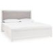 Marzoni White King Upholstered Panel Bed with LED