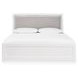 Marzoni White King Upholstered Panel Bed with LED