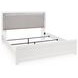Marzoni White King Upholstered Panel Bed with LED