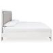 Marzoni White King Upholstered Panel Bed with LED