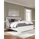 Marzoni White King Upholstered Panel Bed with LED