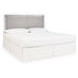 Marzoni White King Upholstered Panel Bed with LED