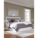 Marzoni White and Gray King Upholstered Panel Headboard and LED