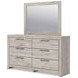 Ryderton Gray 6 Drawer Dresser and Rectangular Mirror