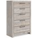 Ryderton Light Gray 5 Drawer Chest