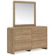 Dayella Warm Brown 6 Drawer Dresser and Rectangular Mirror