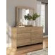 Dayella Warm Natural Brown Rectangular Dresser Mirror