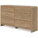 Dayella Warm Natural Brown 6 Drawer Dresser