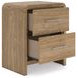 Dayella Warm Natural Brown 2 Drawer Nightstand with USB Charging