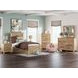 Allihauser Tan Twin Panel Bed with Storage Footboard and 2 Side Drawer