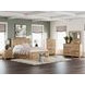 Fenderport Tan Queen Panel Bed with Storage Footboard and 4 Side Drawer
