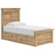Fenderport Tan Twin Panel Bed with 2 Side Drawer Storage