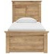 Fenderport Tan Twin Panel Bed with 2 Side Drawer Storage