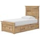 Allihauser Tan Twin Panel Bed with Storage Footboard and 4 Side Drawer