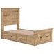 Allihauser Tan Twin Panel Bed with Storage Footboard and 4 Side Drawer