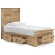 Allihauser Tan Twin Panel Bed with Storage Footboard and 4 Side Drawer