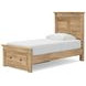 Allihauser Tan Twin Panel Bed with Storage Footboard and 2 Side Drawer